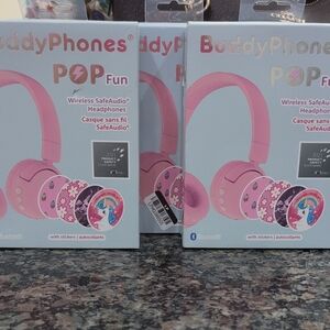 Pop Fun Pink Wireless Headphones for Kids